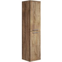 Badezimmer Badschrank Saturnus 130cm Braun eiche - Regal Schrank Hochschrank Schrank Möbel - Braun eiche von BADPLAATS