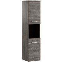 Badezimmer Schrank Montreal 131 cm Grau Eiche – Regel Schrank Hochschrank Schrank Möbel Badschrank - Grau eiche von BADPLAATS