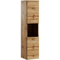 Badezimmer Schrank Montreal 131 cm Braun – Regel Schrank Hochschrank Schrank Möbel Badschrank - Eiche von BADPLAATS