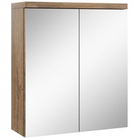 Badezimmer Spiegelschrank Toledo 60cm Braun Eiche – Stauraum Unterschrank Möbel zwei Türen Badschrank - Braun eiche von BADPLAATS