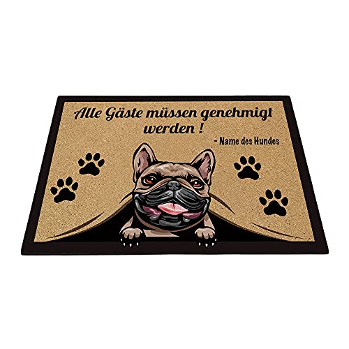 BAGEYOU Benutzerdefinierte Fußmatte mit Meinem Liebeshund Französische Bulldogge Alle Gäste müssen genehmigt Werden Bodenmatte 70 x 45 cm von BAGEYOU