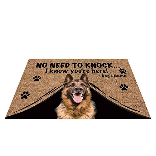 BAGEYOU Fußmatte mit Hundenamen, personalisierbar, mit Aufschrift "My Love Dog German Shepherd", Fußmatte, nicht nötig, ich weiß, dass Sie hier sind, 69,8 x 45 cm von BAGEYOU