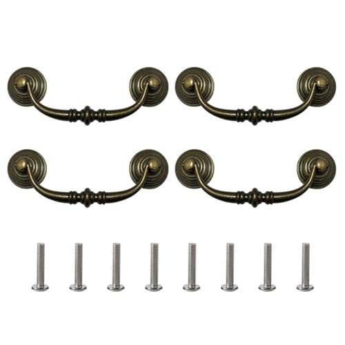 Packung 4 Bronze Drop Bail Pulls Hole Center Retro Styles Packung 4 Bronze Drop Bail Pulls Hole Center Retro Styles von BAHJKASD