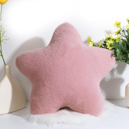 BAISHIXIONG Kuschelkissen Kinder, Stern Kinderkissen, Weiche Flauschige Sternenkissen, Kissen Kinderzimmer Sternform Dekokissen für Mädchen & Jungen Zuhause Schlafzimmer,Lotuswurzel,40x40cm von BAISHIXIONG