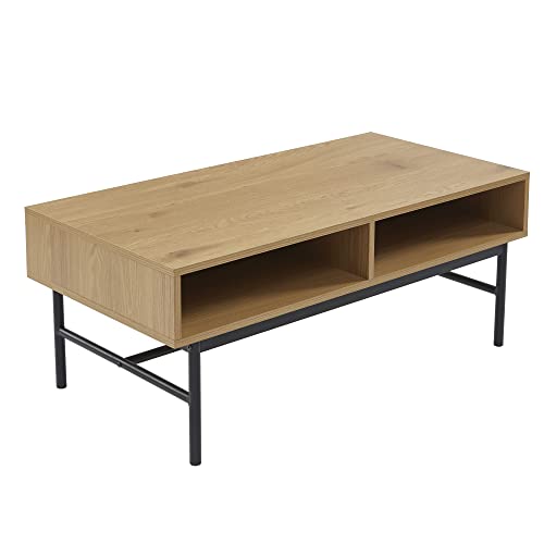 BAÏTA James Couchtisch, Spanplatten und Metall, Eiche hell, L100cm von BAÏTA