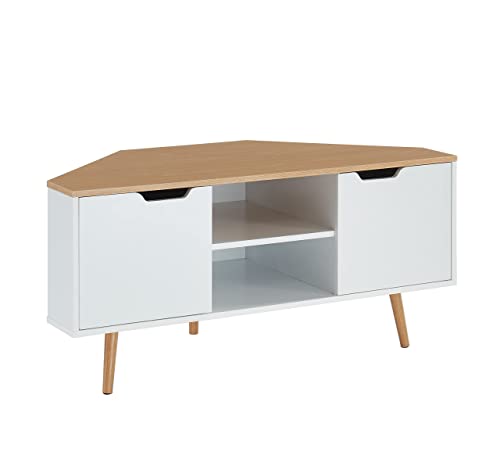 BAÏTA TV-Schrank, Polyvinylchlorid, Eiche und Weiß, L115cm von BAÏTA