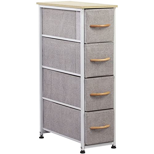 BAKAJI schubladenschrank, MDF-Platte, hellgrau, 77,5H x 23l x 48P cm von BAKAJI