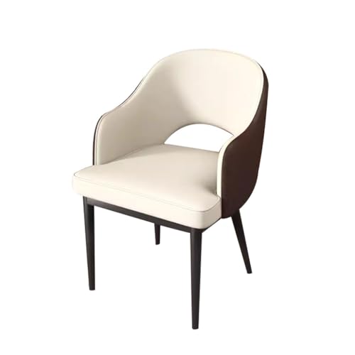 BAKULI Sessel Aus Kunstleder Esszimmerstühle for Die Küche Loungesessel for Wohnzimmer Theke Arbeitszimmer Stabile Metallbeine Aus Kohlenstoffstahl(White+Brown) von BAKULI