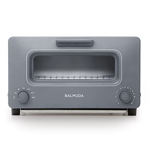BALMUDA The Toaster | Dampfofen-Toaster | 5 Kochmodi - Sandwichbrot, Handwerksbrot, Pizza, Gebäck, Ofen | Kompaktes Design | Backform | K01M-GW | Grau | US-Version von BALMUDA