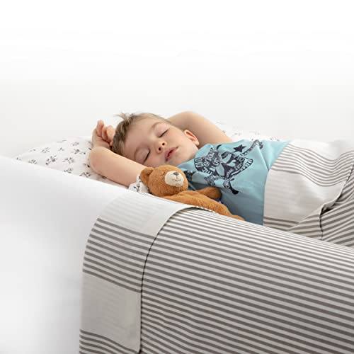 BANBALOO MAX- Sicherheitsbarriere für Kinderbetten Absturzsicherung für Kinder/Rutschfestes Schaumstoffgeländer mit Matratzenschutz aus wasserdichter Baumwolle, für Doppel- und Klappbetten, 90-150 cm von BANBALOO