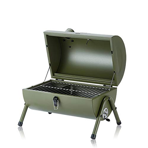 BBQ Grill BBQ-Grill für tragbare Außenbereiche Grillmöglichkeiten für Campingreise Barbecue Grills Holzkohle Grill Werkzeuge Holzkohlegrills Faltbarer Grill (Color : Grill Green) von BANGHA