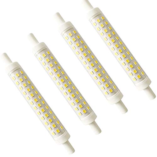 BANGSHUO 4er R7S LED 10W 118mm R7S Kaltweiß 6000K J118 Doppelende Lineare Reflektorlampe Ersetzt 100W Halogenlampe Leuchtmittel R7S Kein Flimmern AC220-240V 1200LM nicht Dimmbar von BANGSHUO