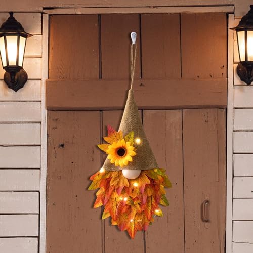 Herbstkranz für Haustür, Herbst Ahorn Gnom Vordertürbügel, Herbst -Türkranz -Dekorationen, hängende Herbstgirlande für Herbst Ernte Thanksgiving Halloween Wohnheimdekoration Herbstkranz für Haustür, Herbst Ahorn Gnom Vordertürbügel, Herbst -Türkranz -Dekorationen, hängende Herbstgirlande für Herbst Ernte Thanksgiving Halloween Wohnheimdekoration von BAOEND