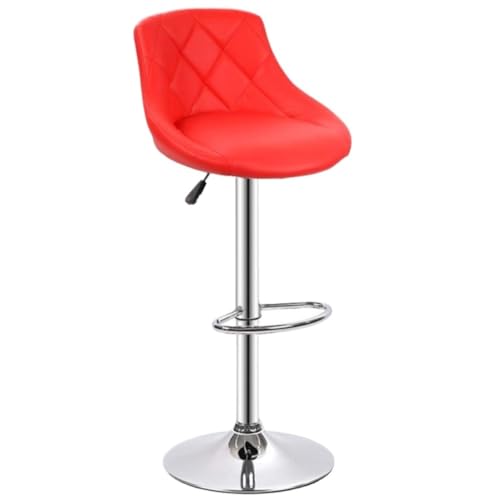 BAOSHUPINGY Bar StüHle Barstuhl, Moderner, Minimalistischer Hochstuhl, Barhocker, Mobiler Ladenhocker, Drehbarer Barhocker, Lift, Drehbarer Barstuhl Bar Chair (Color : Red, Size : A) von BAOSHUPINGY