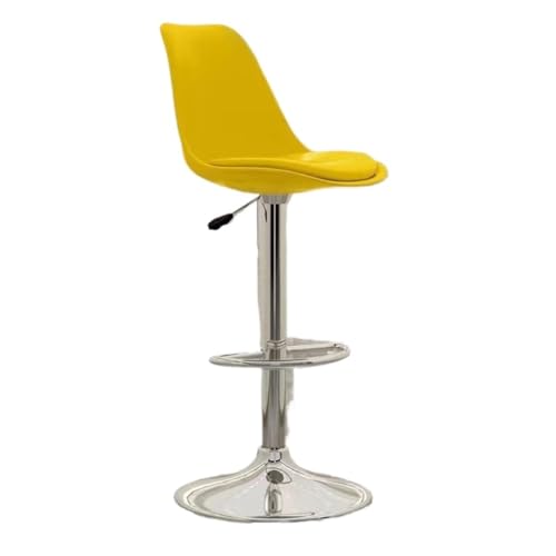 BAOSHUPINGY Bar StüHle Barstuhl, Moderner, Minimalistischer Rezeptionsstuhl, Drehbarer Kunststoffstuhl, Nach Hause, Hoher Hocker, Barstuhl, Rückenlehne Bar Chair (Color : Yellow, Size : A) von BAOSHUPINGY