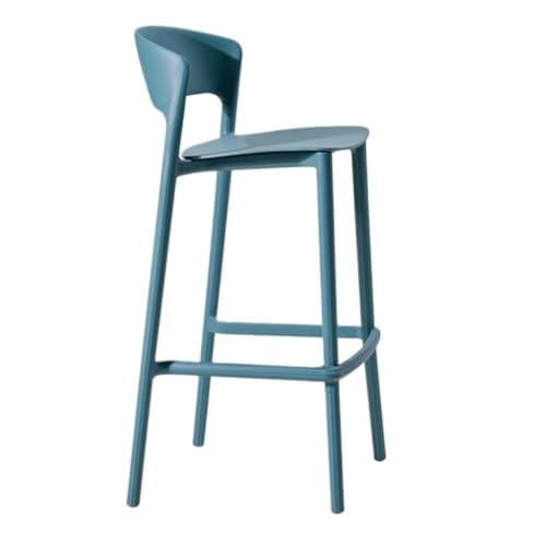 BAOSHUPINGY Bar StüHle Einfache Barstühle, Barstühle Aus Kunststoff for Den Haushalt, Hohe Hocker for Die Rezeption, Leichte Luxus-Barstühle Bar Chair (Color : Blue, Size : A) von BAOSHUPINGY