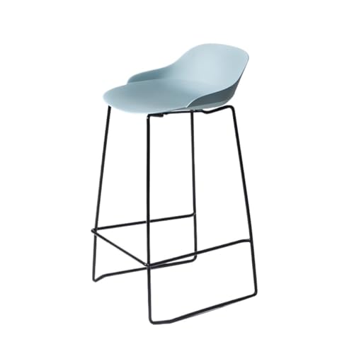 BAOSHUPINGY Bar StüHle Einfache Barstühle Aus Kunststoff, Leichte Luxus-Hochhocker for Den Haushalt, Barstühle for Den Außenbereich, Kommerzielle Barstühle Bar Chair (Color : Blue, Size : A) von BAOSHUPINGY