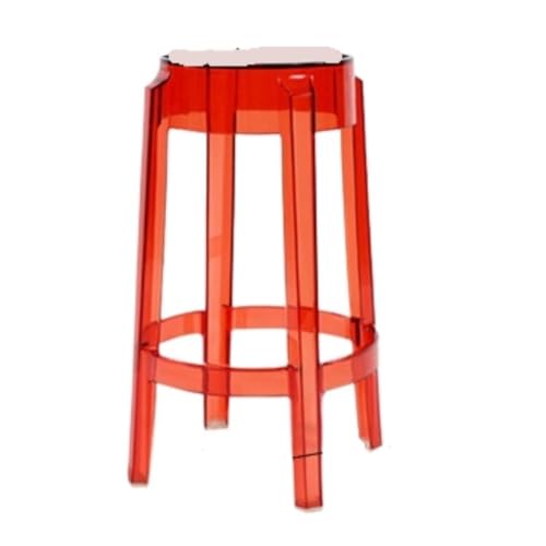 BAOSHUPINGY Bar StüHle Moderne Einfache Transparente Hocker Licht Luxus Bar Barhocker Stuhl Bar Haushalt Kunststoff Hohe Hocker Bar Stuhl Bar Chair (Color : Red, Size : A) von BAOSHUPINGY