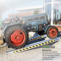 TRUTZHOLM 2 x Profi Schwerlastrampen 255 cm Traglast 3.300 kg/Paar Alu grau geriffelt Rampen Verladerampen - silber von BAUMARKTPLUS