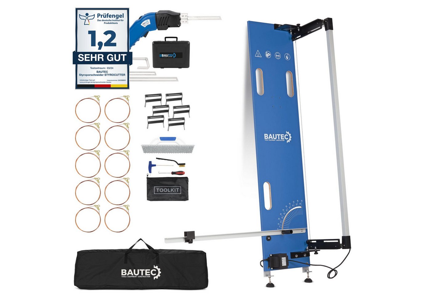 BAUTEC Heißdrahtschneider GAZELLE Modell 2.1 + STYROCUTTER 250W (Dauerbetrieb) » Premium-Set, Kombi-Set von BAUTEC