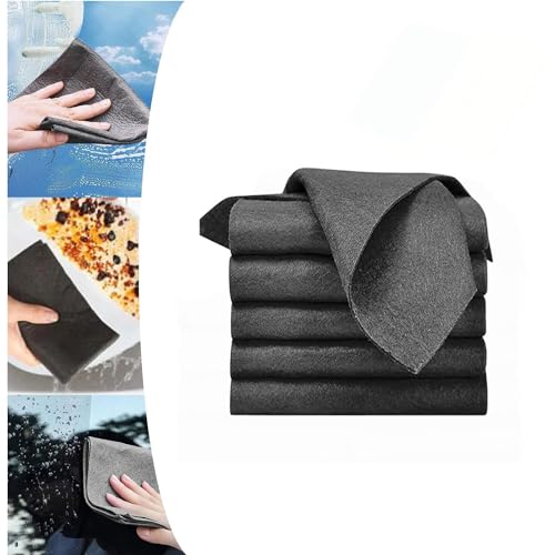 Aquaglide Tücher, Serenosole Aquaglide Tücher, Verdicktes magisches Reinigungstuch,Thickened Magic Cleaning Cloth,Mikrofaser Reinigungstuch zum Abstauben von Küchen,Glas,Autos (5-Schwarz,30*40cm) von BAWUTZ