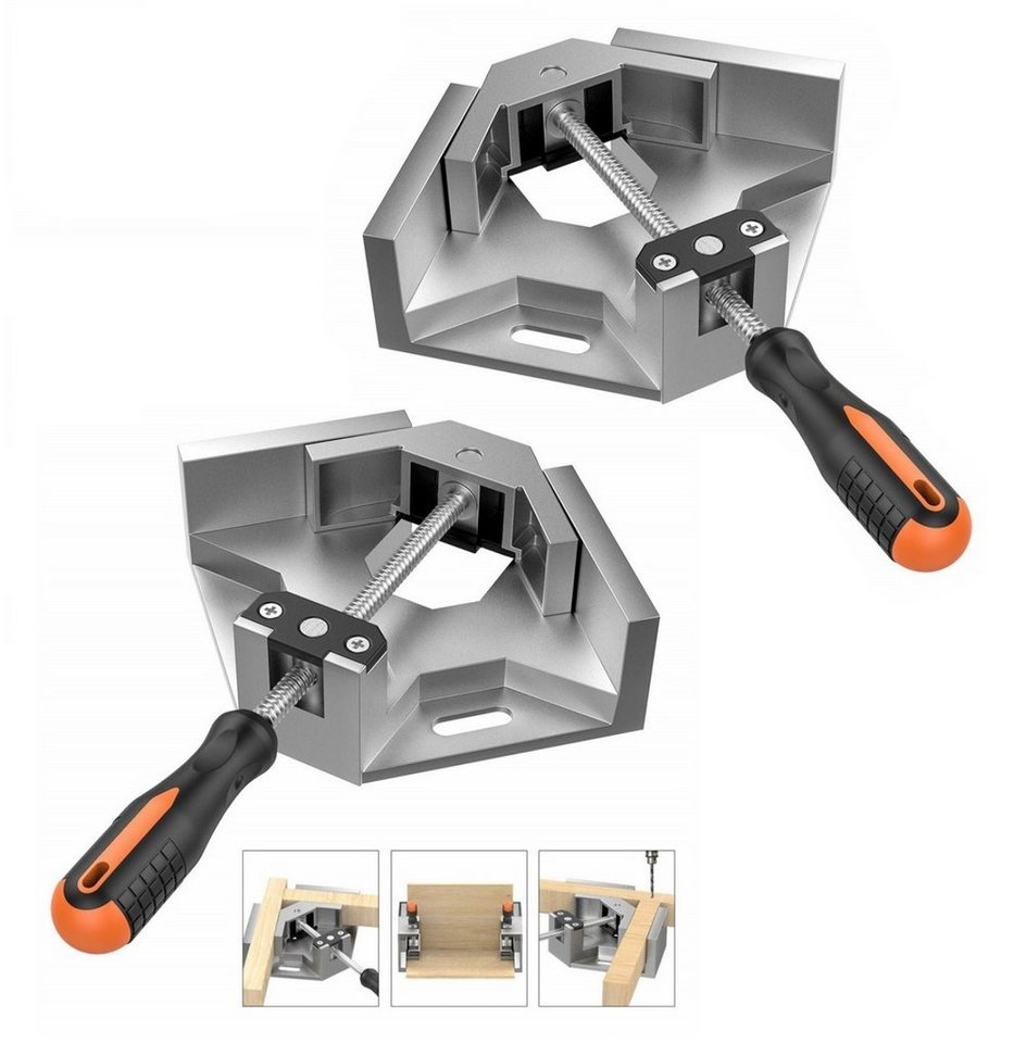 BAYLI Schraubstock 2er Set 90° Winkelspanner aus Aluminium, Winkelschraubstock für von BAYLI