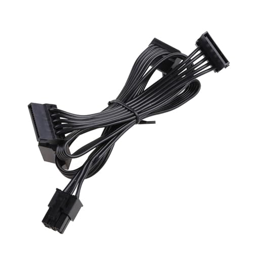 BAYORE 1Pc Praktische PC Server 6Pin Zu 4 Power Kabel Adapter Splitter Kabel 18AWG Schwarz 85cm Netzteil Kabel Für SSD von BAYORE