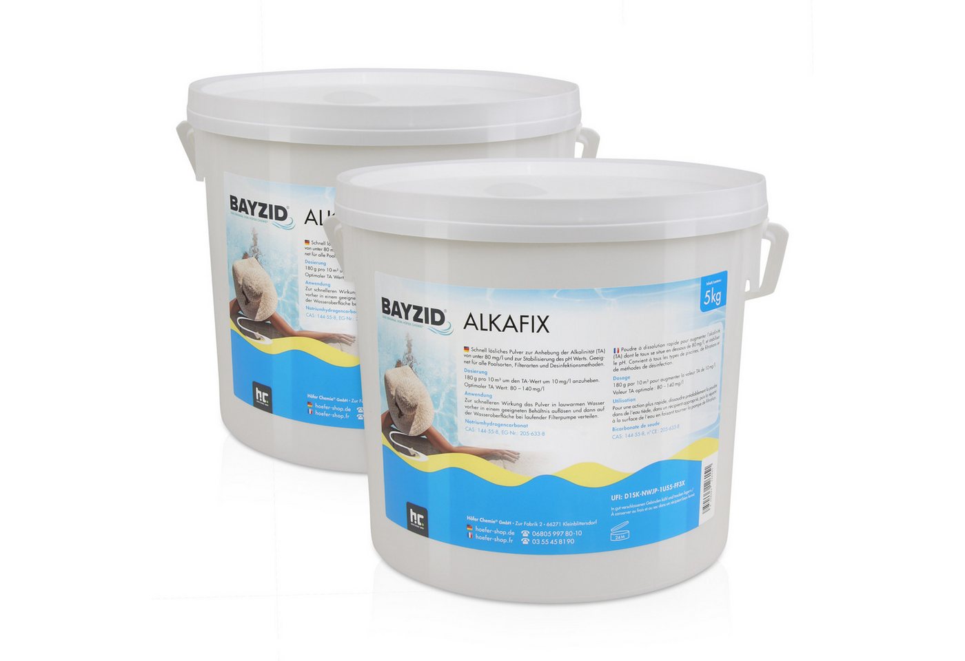 BAYZID Poolpflege 2x 5 kg BAYZID® Alkafix zur Anhebung der Alkalinität (TA) von BAYZID