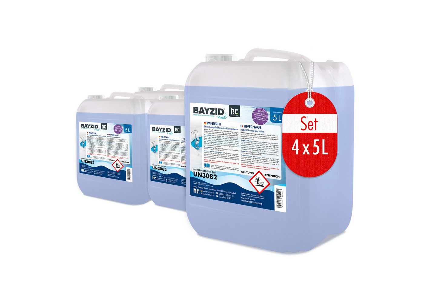 BAYZID Poolpflege 4x 5 L BAYZID® Winterfit Überwinterungsmittel von BAYZID