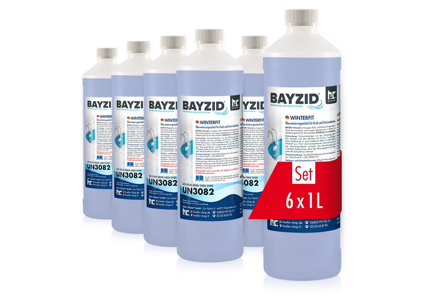 BAYZID Poolpflege 6x 1 L BAYZID® Winterfit Überwinterungsmittel für Pools von BAYZID