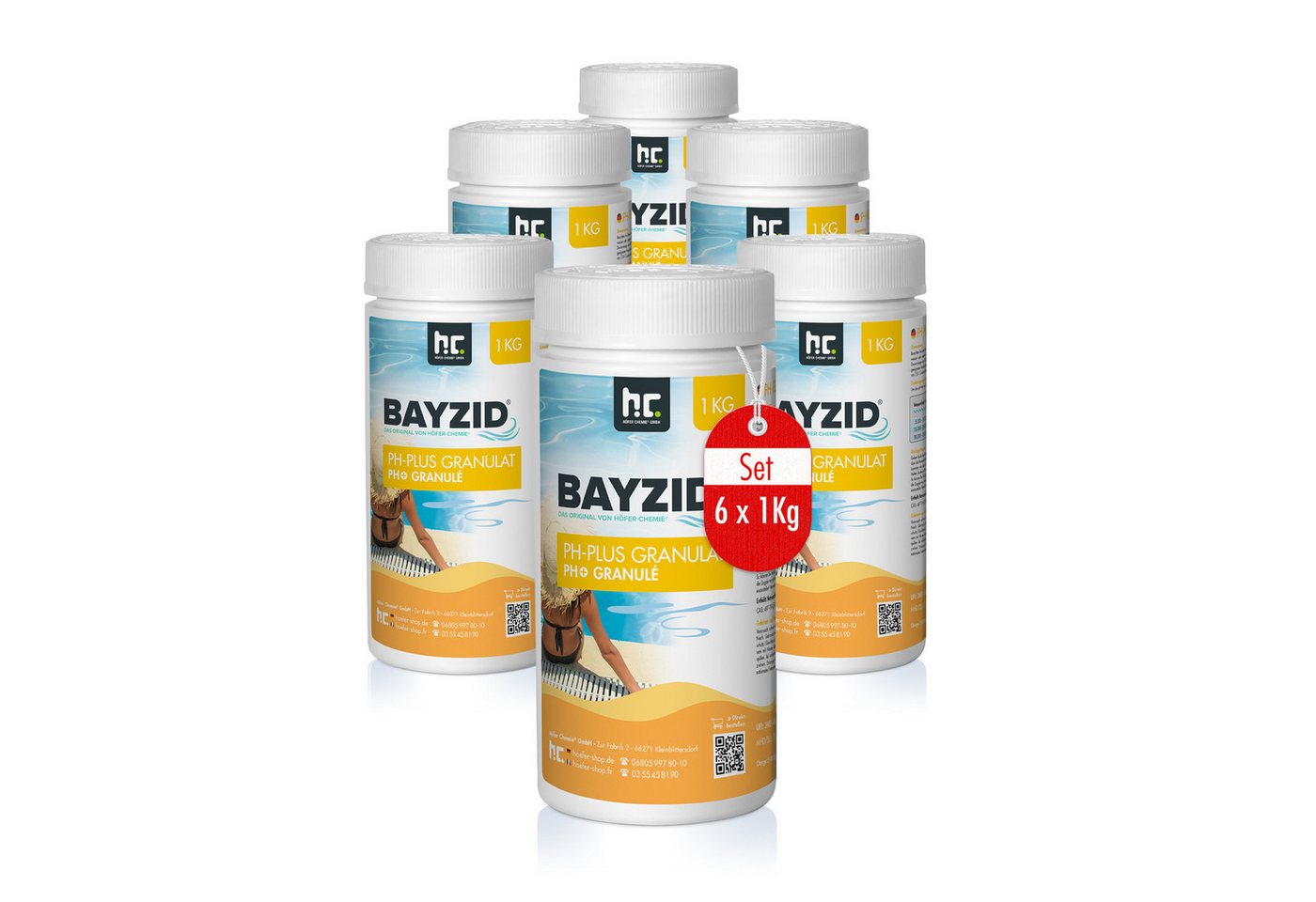 BAYZID Poolpflege 6x 1 kg BAYZID® pH Plus Granulat für den Pool von BAYZID