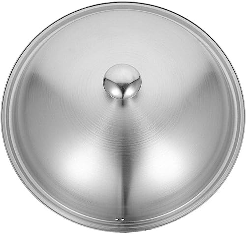BAZAC Wok Deckel Edelstahl Universal Deckel für Töpfe Pfannen Pfannen Gusseisen Pfanne Deckel Metall Kuppel Abdeckung Kochgeschirr Deckel für Küche Silber | 36 cm BAZAC Wok Deckel Edelstahl Universal Deckel für Töpfe Pfannen Pfannen Gusseisen Pfanne Deckel Metall Kuppel Abdeckung Kochgeschirr Deckel für Küche Silber | 36 cm von BAZAC