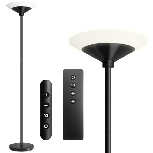 BBHome LED Deckenfluter, 27W Stehlampe LED Dimmbar mit Fernbedienung & Berührung, 3000K-6500K Stehlampe Wohnzimmer Modern für Wohnzimmer, Schlafzimmer, Büro, Schwarz BBHome LED Deckenfluter, 27W Stehlampe LED Dimmbar mit Fernbedienung & Berührung, 3000K-6500K Stehlampe Wohnzimmer Modern für Wohnzimmer, Schlafzimmer, Büro, Schwarz von BBHome