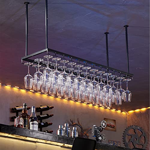 BBXSD Industrielles Weinregal, Decken-Weinglashalter, schwebendes Regal, modernes Hängeregal für Stielgläser, Kelche, Aufbewahrungsregal für Bar, Zuhause, wandmontiert, kopfüber von BBXSD