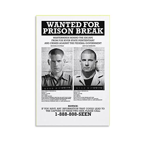 Prison Break TV-Serie Poster Leinwand Kunst Dekoratives Gemälde Bild Druck Modern Familie Junge Mädchen Schlafzimmer Wohnzimmer Dekoration Wanddekoration Poster 20 x 30 cm von BBZL