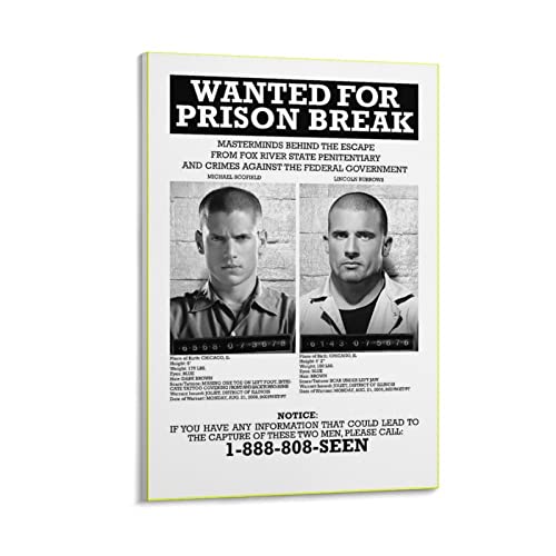 Prison Break TV-Serie Poster Leinwand Kunst Dekoratives Gemälde Bild Druck Modern Familie Junge Mädchen Schlafzimmer Wohnzimmer Dekoration Wanddekoration Poster 20 x 30 cm von BBZL