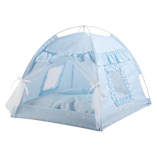 Haustier-Zeltbett für kleine Hunde und Katzen, halbgeschlossen, Sommerhöhle mit 2-seitigem Kissen, Welpenhaus, leicht zu reinigen von BCIOUS