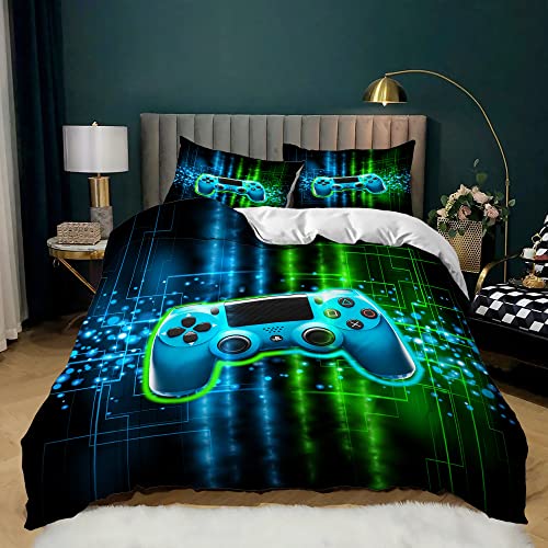 BDKCYO Gaming Bettwäsche 135x200 cm Videospiel Gamepad Bettbezug Teenager Männer Gamer Bettwäsche Sets mit Kissenbezug Reißverschluss (C8,135 x 200 cm) von BDKCYO