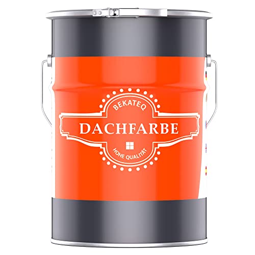 BEKATEQ Dachbeschichtung in Rot 20L Sockelfarbe, Dachfarbe für Dachziegel, Beton, Holz, Eternit, Bitumen - UV & wetterfest, schnelltrocknend, elastisch, hydrophobe Isolierschicht BE-510 von BEKATEQ