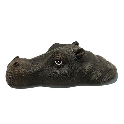 BEAHING Hippo -Dekor, Teich schwimmende Nilpferdkopf 10.2 '' Entenschützer für Pools Lifelike Nildienstatue, gefälschter Hippo Pool Float Animal Ornament für Teichdekor Typ2 von BEAHING