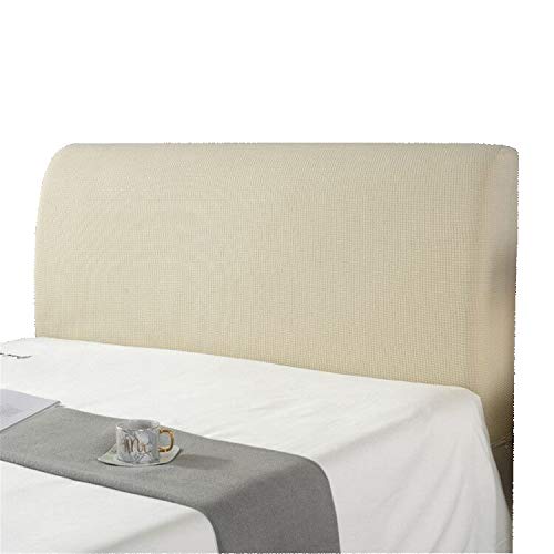 BEDSETS Kopfteil Hussen, Bett Kopfteil Bezug Staubdicht, Einfarbig Staubhülle Kopfbedeckungen Elastische All-Inclusive Kopfteilbezug Schlafzimmer Dekor Hell (Beige,1.5m) von BEDSETS