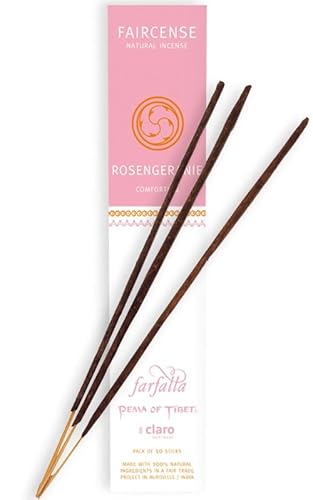 Farfalla Premium Bio Räucherstäbchen aus Tibet 10 Stück Natürliche Inhaltsstoffe Handgerollte Räucherwerke Faircense Incense Raumduft Indische Tratdition mit Bambusstab von BEEMEN