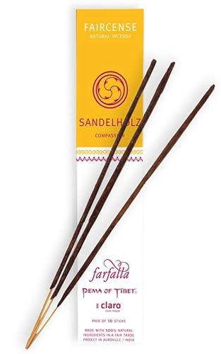 Farfalla Premium Bio Räucherstäbchen aus Tibet 10 Stück Natürliche Inhaltsstoffe Handgerollte Räucherwerke Faircense Incense Raumduft Indische Tratdition mit Bambusstab von BEEMEN