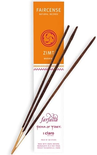 Farfalla Premium Bio Räucherstäbchen aus Tibet 10 Stück Natürliche Inhaltsstoffe Handgerollte Räucherwerke Faircense Incense Raumduft Indische Tratdition mit Bambusstab von BEEMEN