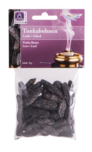 Tonkabohnen 50 g - Räucherwerk Duftende Hölzer, Kräuter, Blüten zum Räuchern auf Sieb und Holzkohle Naturreine Räucherstoffe für Entspannung, Reinigung von BEEMEN