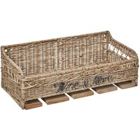 Beliani - Wandregal Weinglashalter Natur Rattan aus Metall Teakholz Seil Handgefertigt Boho Stil Wohneinrichtung von BELIANI