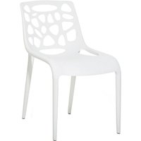 Esszimmerstuhl Weiß Kunststoff mit Lochmuster Stapelbar Modern Esszimmer Küche Garten Ausstattung Sitzmöbel Plastikstuhl von BELIANI
