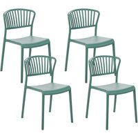 Esszimmerstühle 4er Set Grün aus Kunststoff für Innen- und Außenbereich Geeignet Moderner Stil Plastik Gartenstühle für Garten Esszimmer Esszimmerstühle 4er Set Grün aus Kunststoff für Innen- und Außenbereich Geeignet Moderner Stil Plastik Gartenstühle für Garten Esszimmer von BELIANI