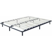 Beliani - Lattenrahmen Pappelholz Metall 160 x 200 cm 48 Federleisten freistehend für Doppelbett von BELIANI