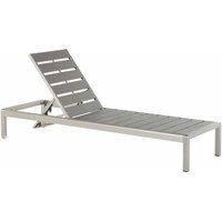 Beliani - Gartenliege Grau Silber Kunstholz Aluminium Verstellbar Modern Terrasse Balkon von BELIANI